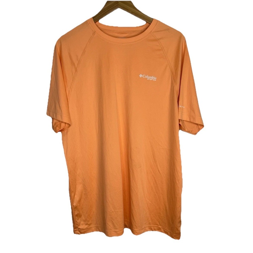 Columbia Men's Orange Omni Shade Performance Fishing Gear Outdoor Shirt Size L